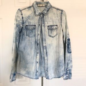 Forever 21 Acid wash button-up